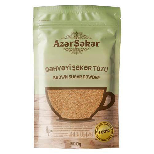 Azərşəkər qəhvəyi şəkər tozu 500qr